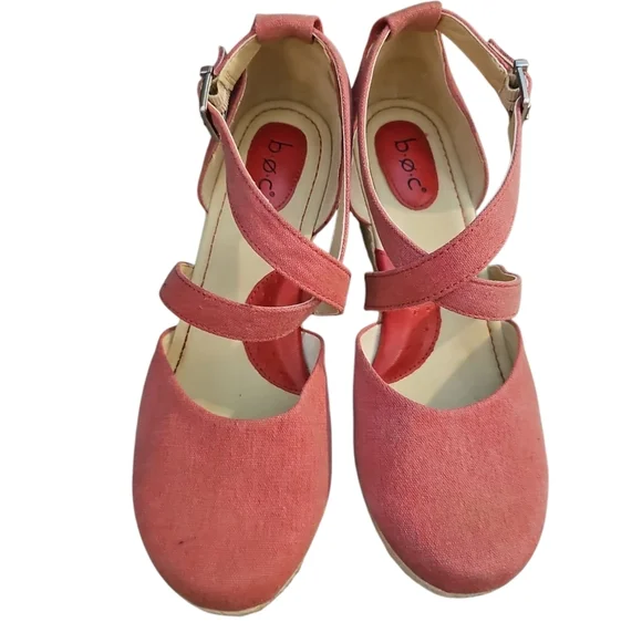 B.O.C Bree Espadrille Red Wedge Sandals Sz 11 Ankle Strap SH204 - Picture 4 of 4